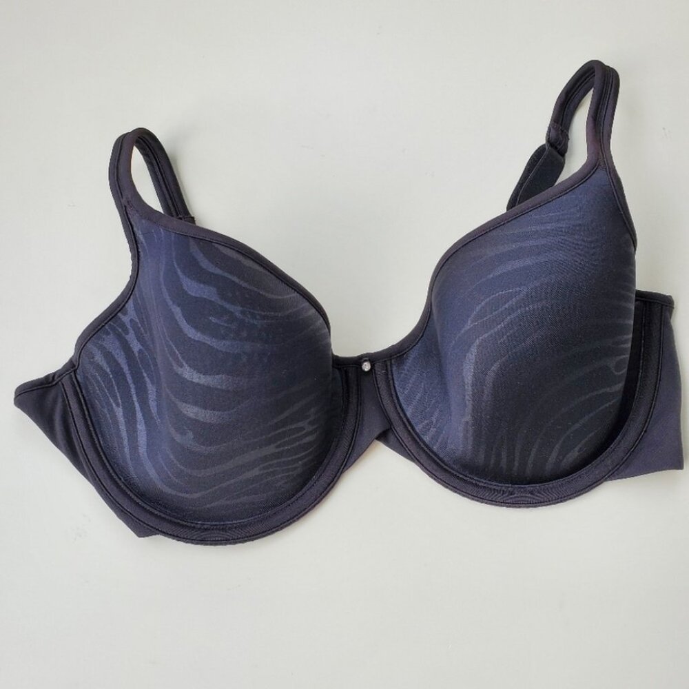 Wonderbra D34 W7333 Black bra zebra print rhinestone